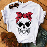 Women's T-shirt Harajuku Skull Deer Camouflage Burlap Turban