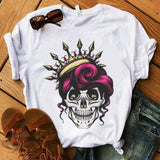Women's T-shirt Harajuku Skull Deer Camouflage Burlap Turban