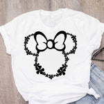 Women's T-shirt cartoon leopard bow T-shirt short sleeve