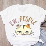 Women Cat Mother Flower Floral Pet Short Sleeve Fashion Print