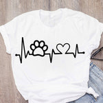 Women Cat Mother Flower Floral Pet Short Sleeve Fashion Print