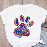 Women Cat Mother Flower Floral Pet Short Sleeve Fashion Print