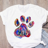 Women Cat Mother Flower Floral Pet Short Sleeve Fashion Print
