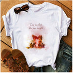 Women's T-shirt Cartoon Print T-shirt Ladies Summer Fashion Tee