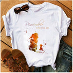 Women's T-shirt Cartoon Print T-shirt Ladies Summer Fashion Tee