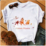 Women's T-shirt Cartoon Print T-shirt Ladies Summer Fashion Tee