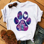Maycaur Fashion Women Dogs Paws T Shirt Peace Love Dogs Funny