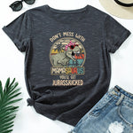 Summer Cotton Women T Shirt  5XL Plus Size Dinosaur