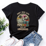 Summer Cotton Women T Shirt  5XL Plus Size Dinosaur