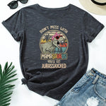 Summer Cotton Women T Shirt  5XL Plus Size Dinosaur
