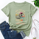 Summer Cotton Women T Shirt  5XL Plus Size Dinosaur