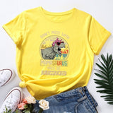 Summer Cotton Women T Shirt  5XL Plus Size Dinosaur