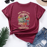 Summer Cotton Women T Shirt  5XL Plus Size Dinosaur