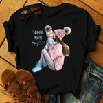 Girl Mom T shirt Women Mother's Love Print Black T-shirt Harajuku Mama TShirt Tops tee shirt Femme