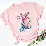Girl Mom T shirt Women Mother's Love Print Black T-shirt Harajuku Mama TShirt Tops tee shirt Femme