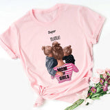 Girl Mom T shirt Women Mother's Love Print Black T-shirt Harajuku Mama TShirt Tops tee shirt Femme