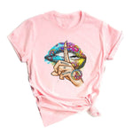 2020 Lips Watercolor Graphic T Shirt lip Women Tops Shirt Base