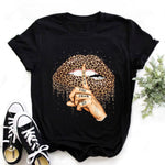 Summer Hot Sale Sexy Leopard Print Lip Print Black