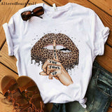 Summer Hot Sale Sexy Leopard Print Lip Print Black