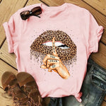 Summer Hot Sale Sexy Leopard Print Lip Print Black