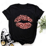 Summer Hot Sale Sexy Leopard Print Lip Print Black