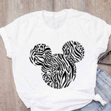 Women's T-shirt cartoon leopard bow T-shirt short sleeve