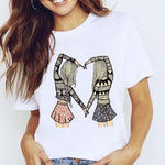 Women Graphic Coffee Sweet Girl Cartoon  Short Sleeve Spring Summer