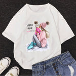 Girl Mom T shirt Women Mother's Love Print Black T-shirt Harajuku Mama TShirt Tops tee shirt Femme