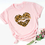 Women Tops O-neck Sexy Black Tees Kiss Lip