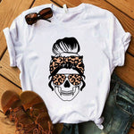 Women's T-shirt Harajuku Skull Deer Camouflage Burlap Turban