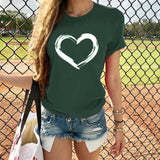 Hearts Women T-shirts Casual Harajuku Love Printed Tops Tee