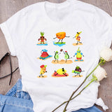 Women Graphic Avocado Cat Printing Cartoon Fruit Clothes Floral