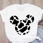 Women's T-shirt cartoon leopard bow T-shirt short sleeve