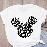 Women's T-shirt cartoon leopard bow T-shirt short sleeve