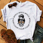 Women's T-shirt Harajuku Skull Deer Camouflage Burlap Turban