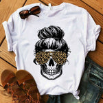 Women's T-shirt Harajuku Skull Deer Camouflage Burlap Turban
