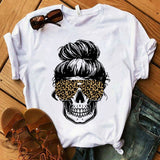 Women's T-shirt Harajuku Skull Deer Camouflage Burlap Turban