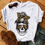 Women's T-shirt Harajuku Skull Deer Camouflage Burlap Turban