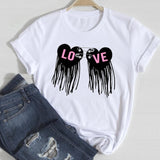 T-shirts Women Lip Leopard Love Fashion 90s Trend 2021 Spring