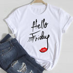 T-shirts Women Lip Leopard Love Fashion 90s Trend 2021 Spring