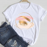 T-shirts Women Lip Leopard Love Fashion 90s Trend 2021 Spring