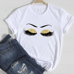 T-shirts Women Lip Leopard Love Fashion 90s Trend 2021 Spring