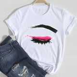 T-shirts Women Lip Leopard Love Fashion 90s Trend 2021 Spring