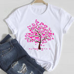 T-shirts Women Lip Leopard Love Fashion 90s Trend 2021 Spring