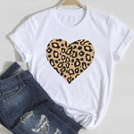 T-shirts Women Lip Leopard Love Fashion 90s Trend 2021 Spring