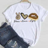 T-shirts Women Lip Leopard Love Fashion 90s Trend 2021 Spring
