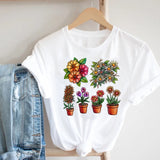 Women Printing Floral Flower 90s Cartoon Ladies Streetwear