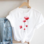 Women Printing Floral Flower 90s Cartoon Ladies Streetwear
