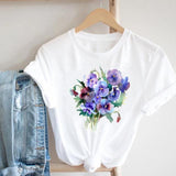 Women Printing Floral Flower 90s Cartoon Ladies Streetwear