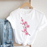 Women Printing Floral Flower 90s Cartoon Ladies Streetwear